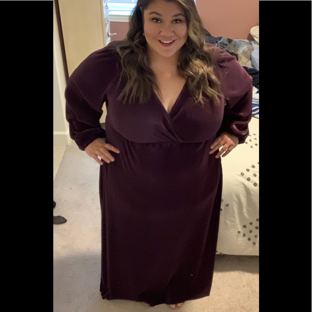 Eggplant Pleated Maxi Dress